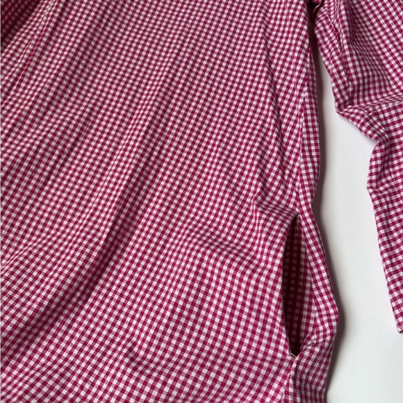 Free People Dress Women’s | Sz Large | Red Gingham | Bell Sleeve | V- Neck |Boho - Picture 4 of 8